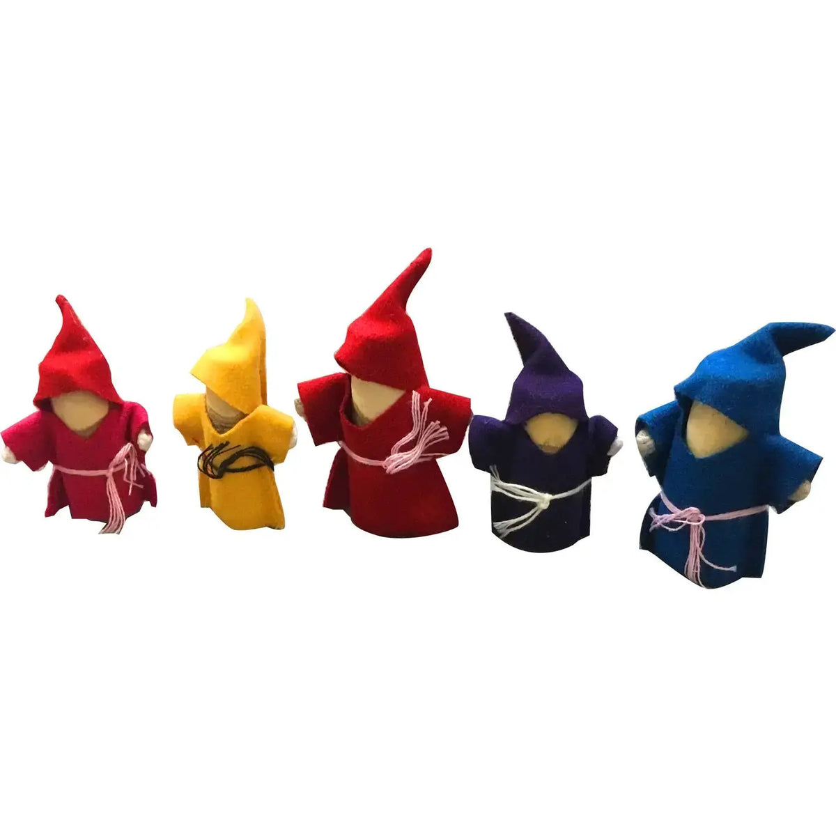 Lot de 5 nains en bois by Q Toys