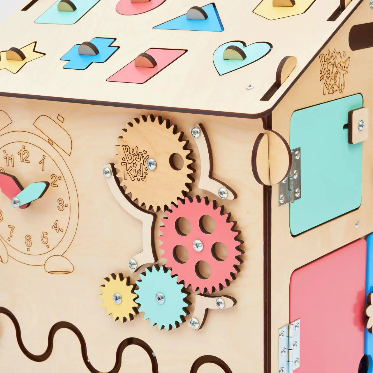 Maisonnette Éducative - Bois Natura, 12 à 18 mois - BusyKids by BusyKids