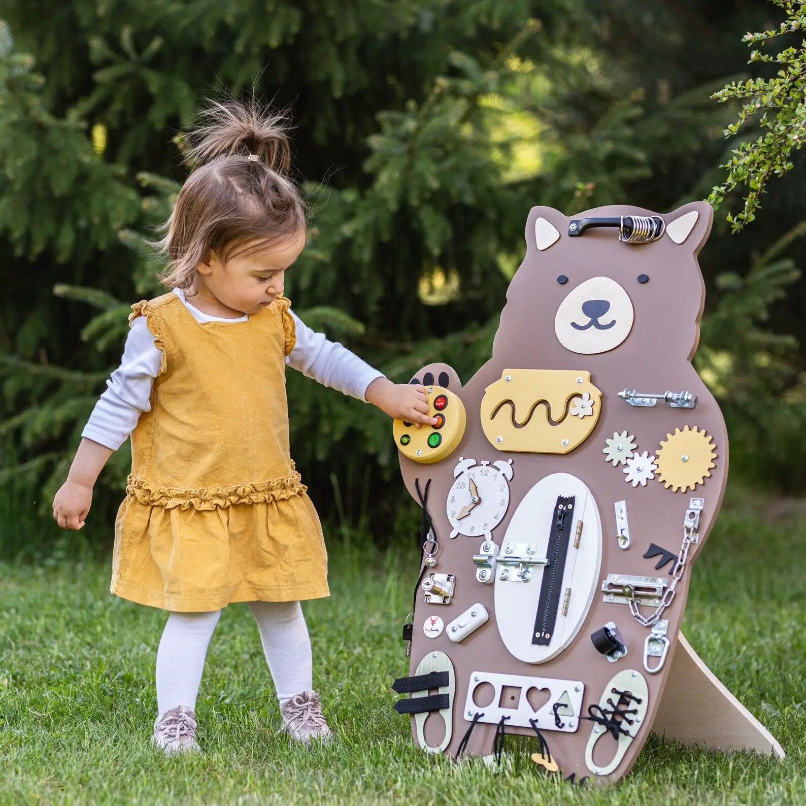 MARY L'OURSON Busy Board - Planche sensorielle - Jeu de motricite fine pour enfant ( 3 ans et + ) by FoxyFamily
