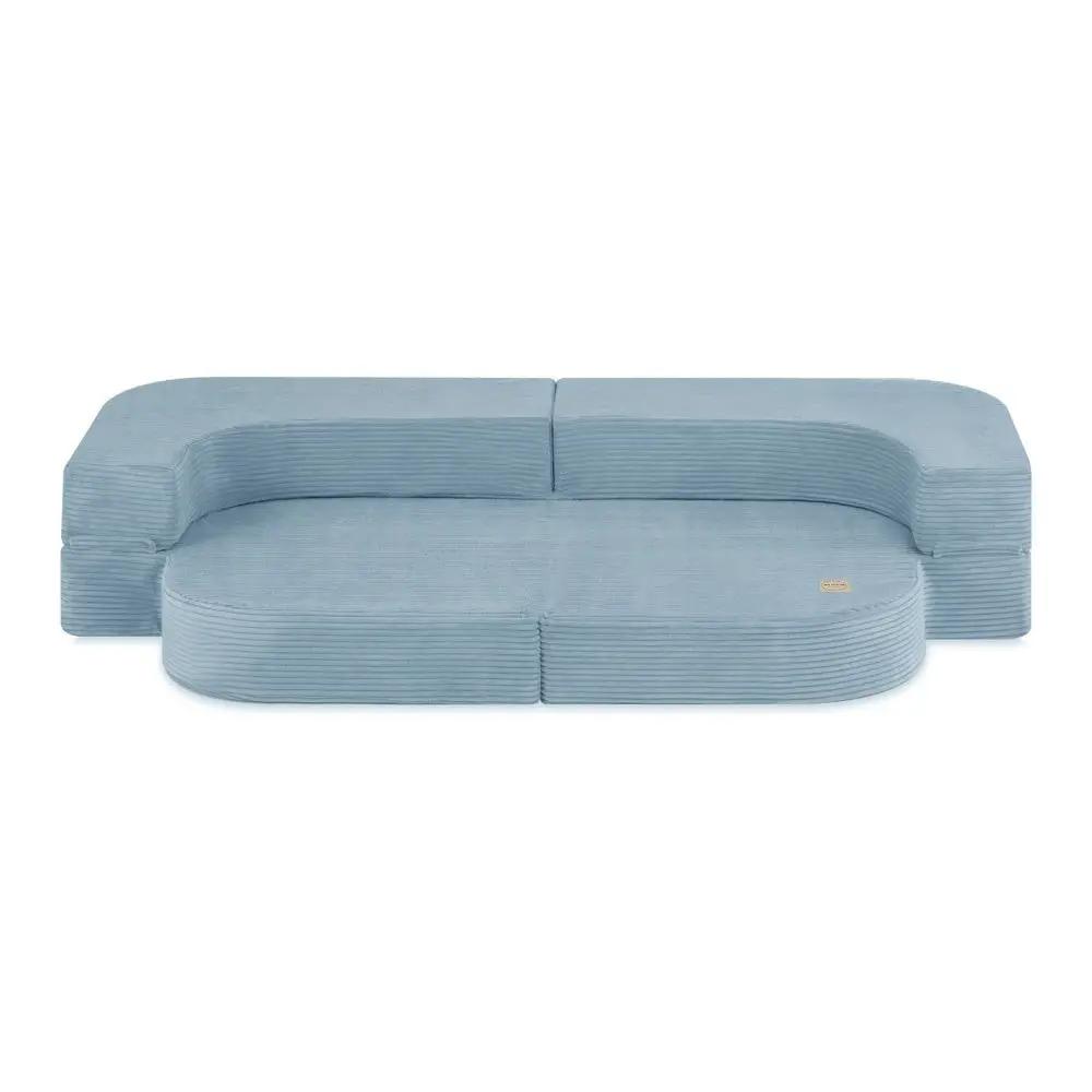 Canapé-lit Foldie - Velours côtelé bleu premium, lavable, imperméable - Plush Nest by Misioo