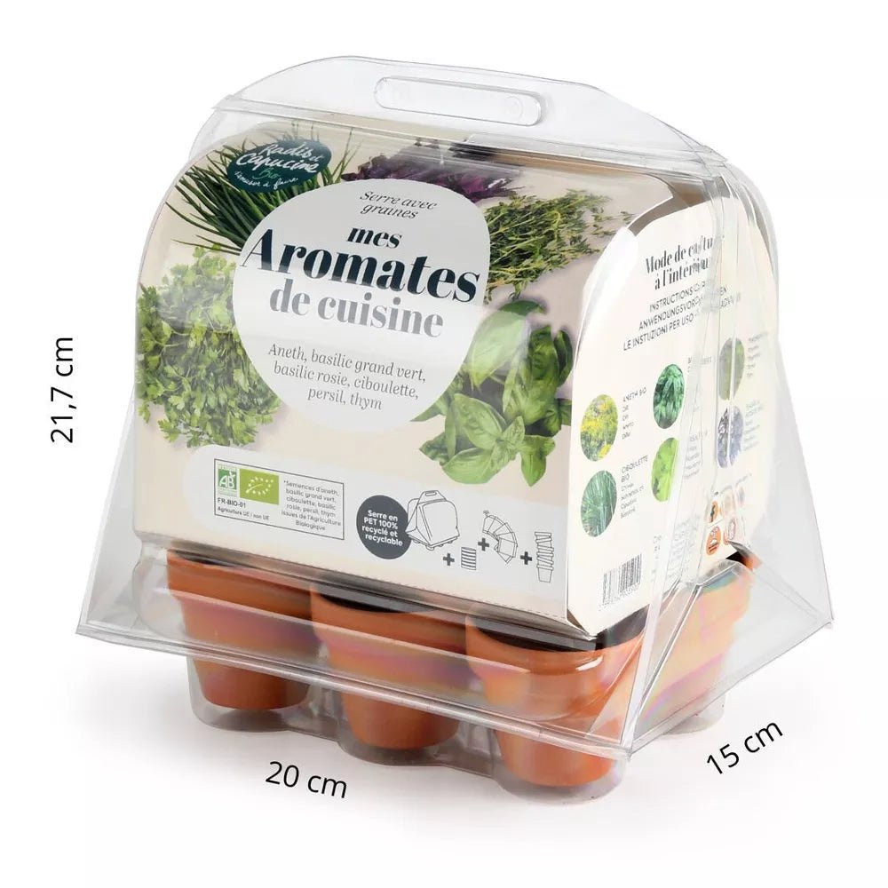 Mini serre de jardinage aromatiques à semer - Radis et Capucine - myplayground