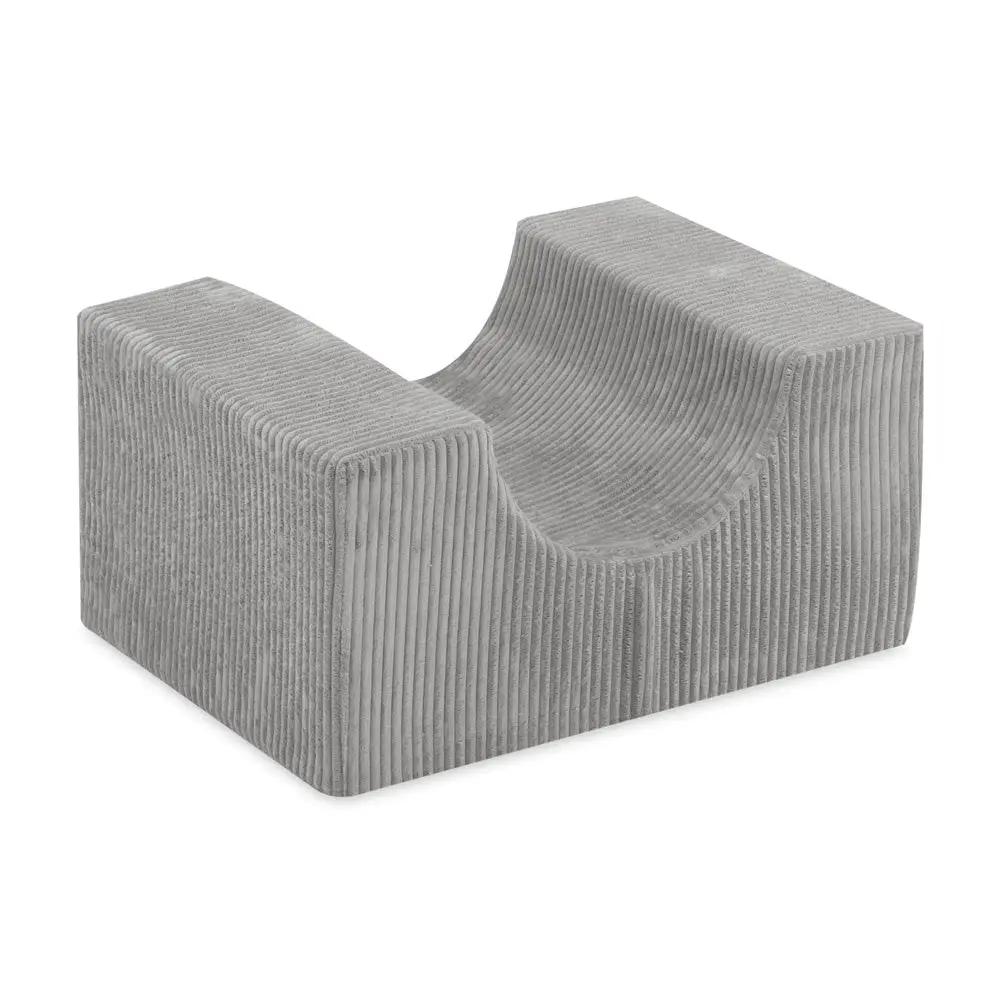 Château de terrain de jeu avec piscine +150 balles (perle, argent) – Velours côtelé gris premium – Plush Nest by Misioo