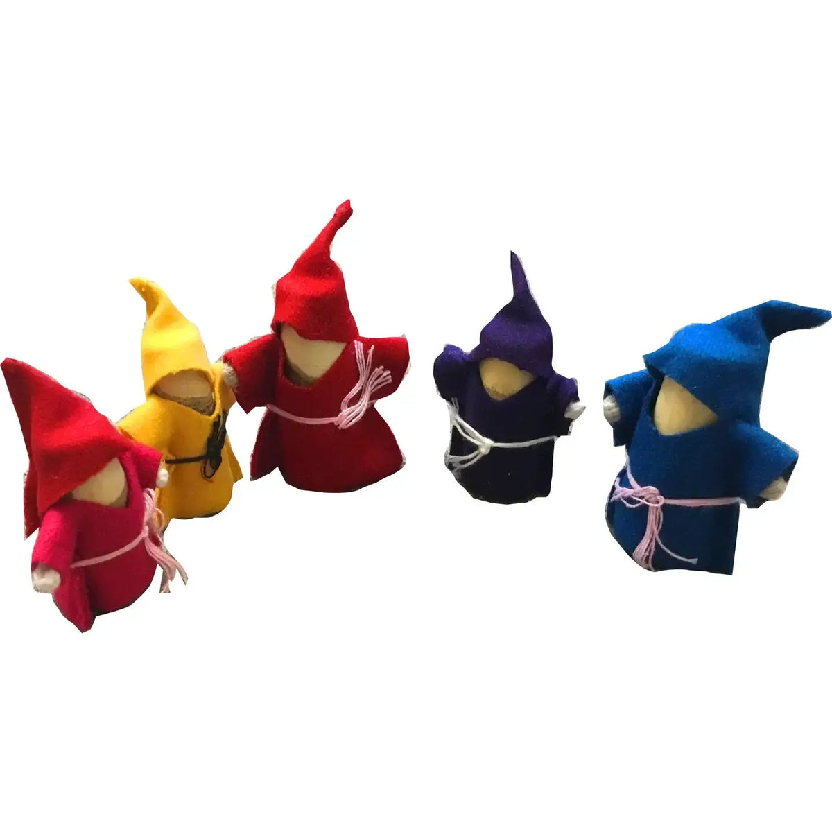 Lot de 5 nains en bois by Q Toys