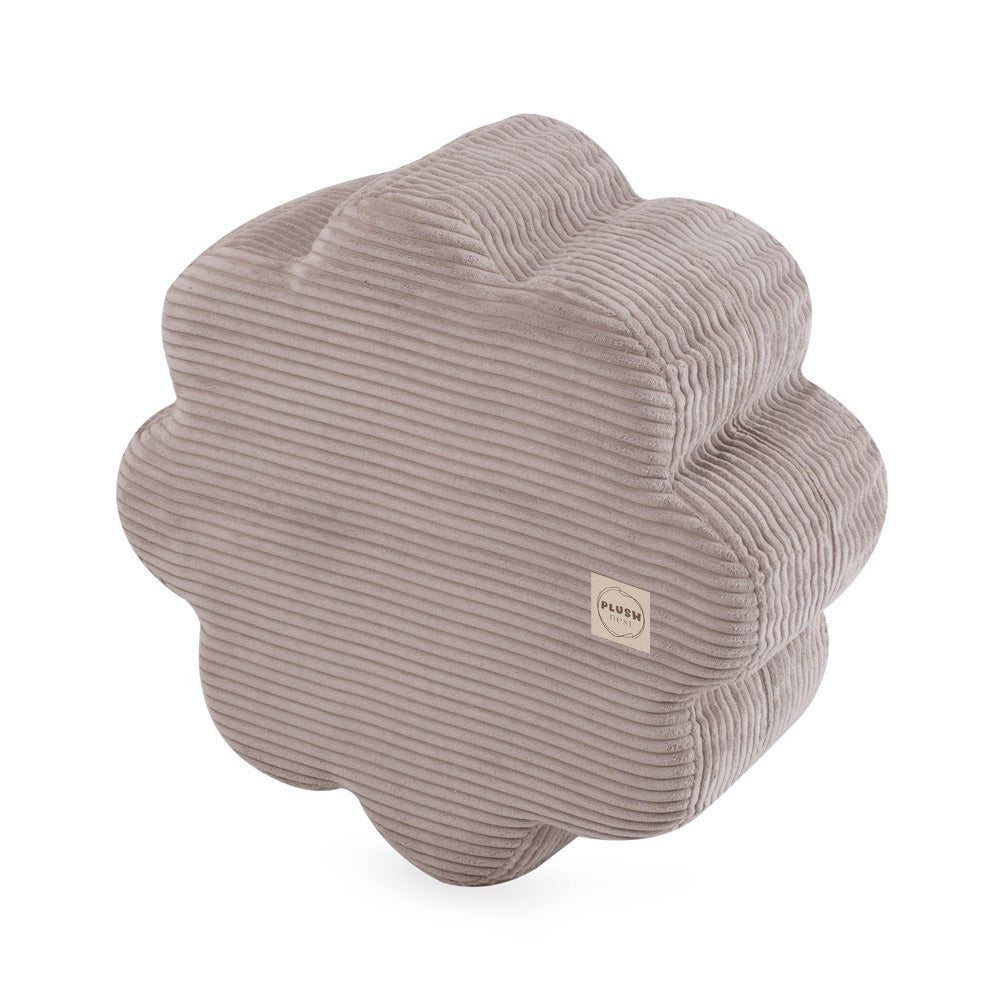 Pouf fleur 54x25 cm - Velours côtelé beige premium, forme de fleur - Plush Nest by Misioo