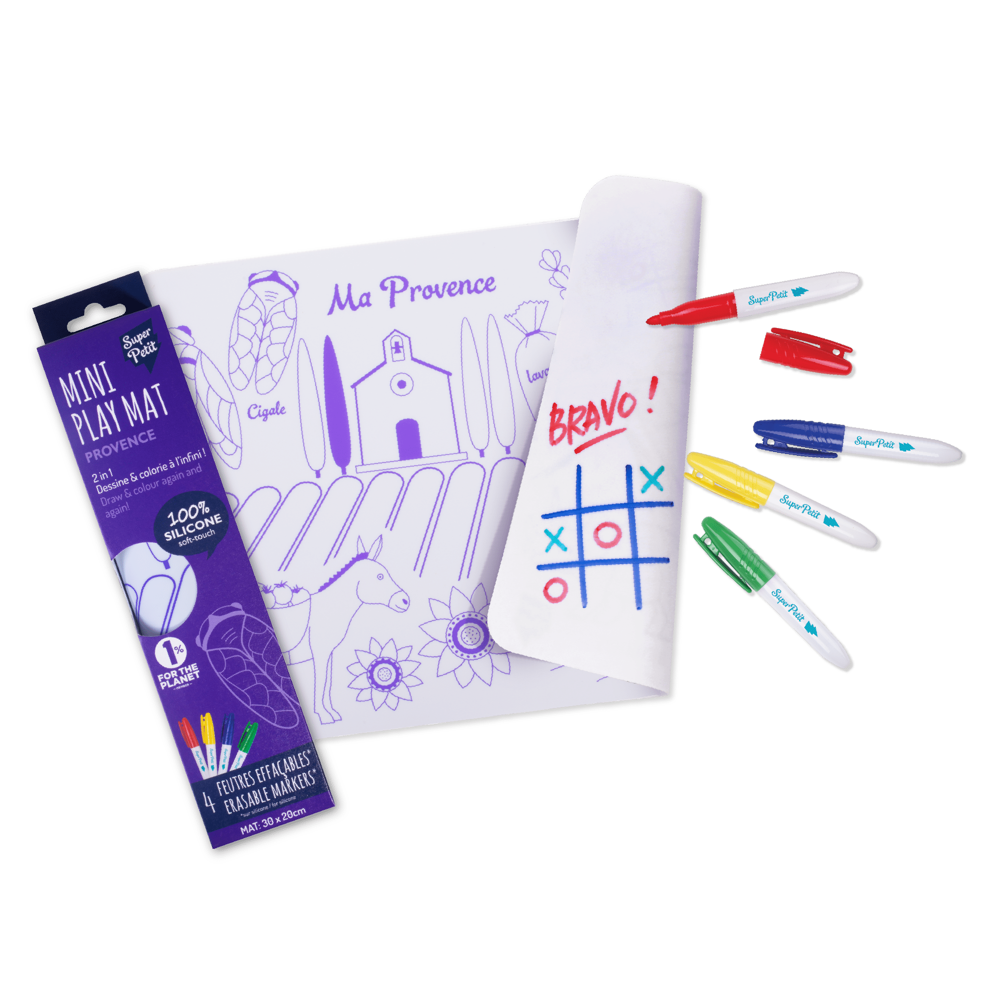 Coloriage éducatif: miniPlaymat 2en1- PROVENCE- Réversible by SuperPetit