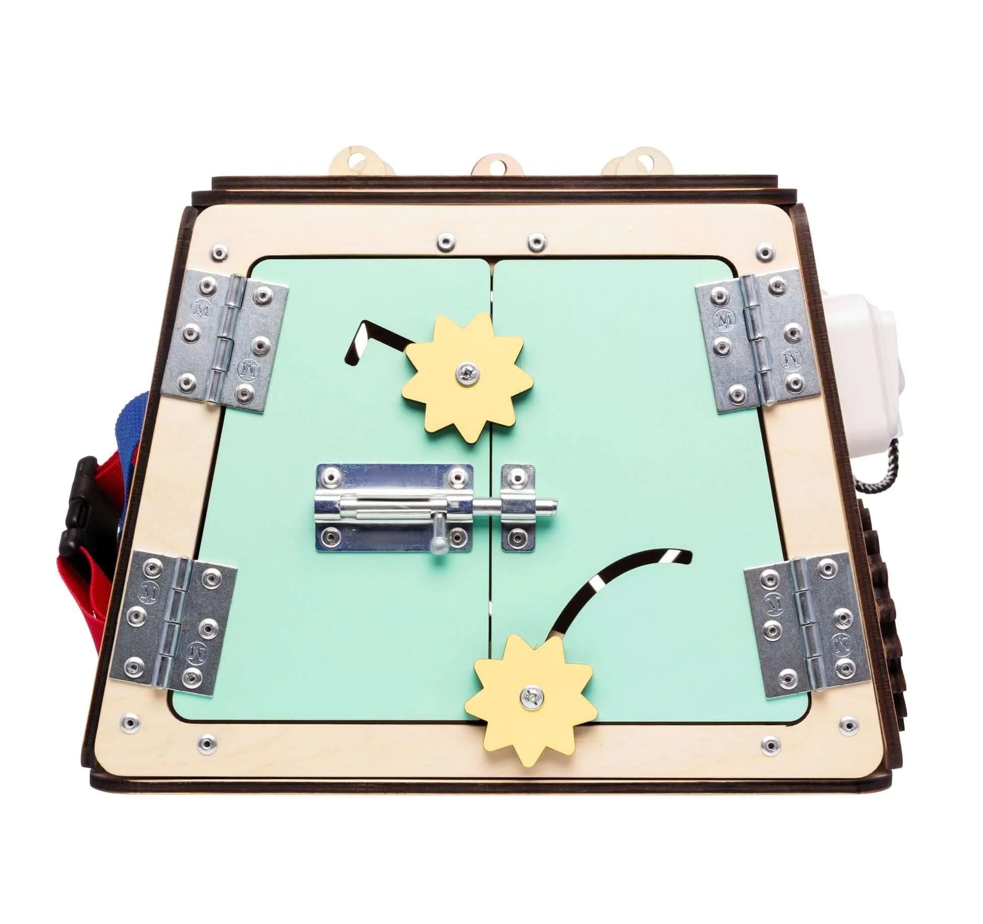 Coffre - fort - busy Board montessori, Bois Natura, 12 mois - BusyKids - myplayground