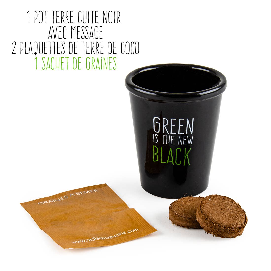 Gamme black - Pâquerette - Kit créatif de jardinage Enfant by Radis Et Capucine