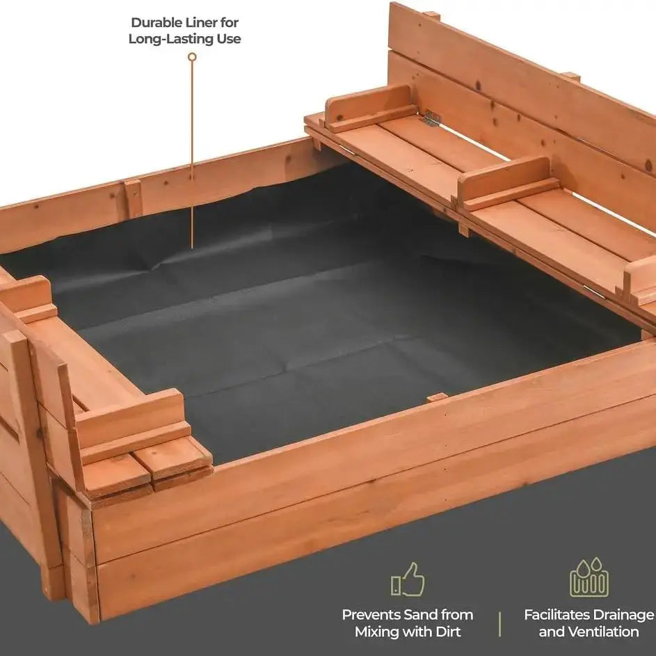 Play 22 | Grand bac à sable en bois pour enfants avec couvercle by myplayground