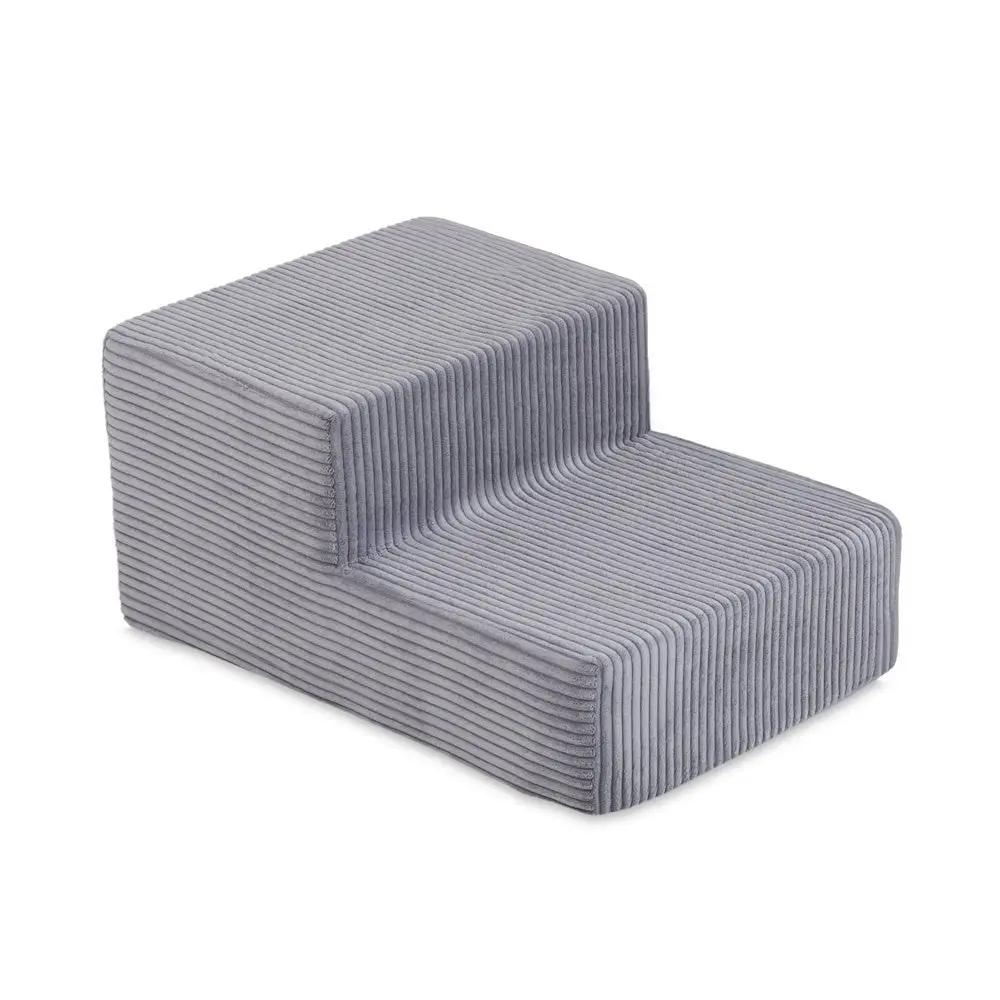 Terrain de jeu 3 éléments – Velours côtelé gris premium – Plush Nest by Misioo