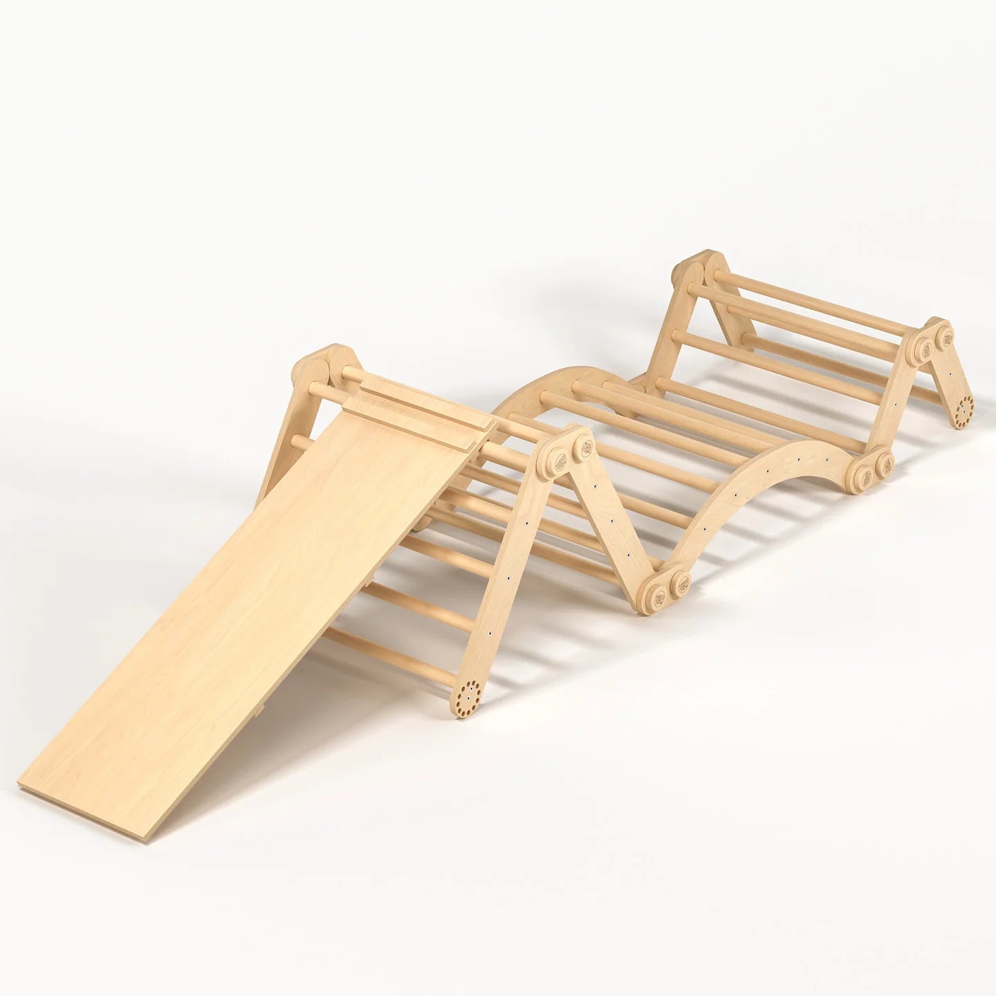 Ensemble d’escalade Inclinable (set xl avec Rocker + planche) - bois brut (non verni), 18 à 24 mois - BusyKids by BusyKids