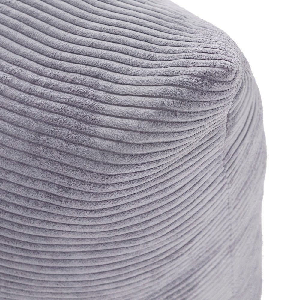 Pouf sac 120x80 cm - pouf en velours côtelé gris premium - Plush Nest - myplayground