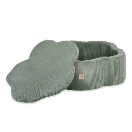 Piscine à balles avec tapis - 95x30, vert, velours côtelé premium, Floral Fun Zone -Plush Nest - Misioo by Misioo