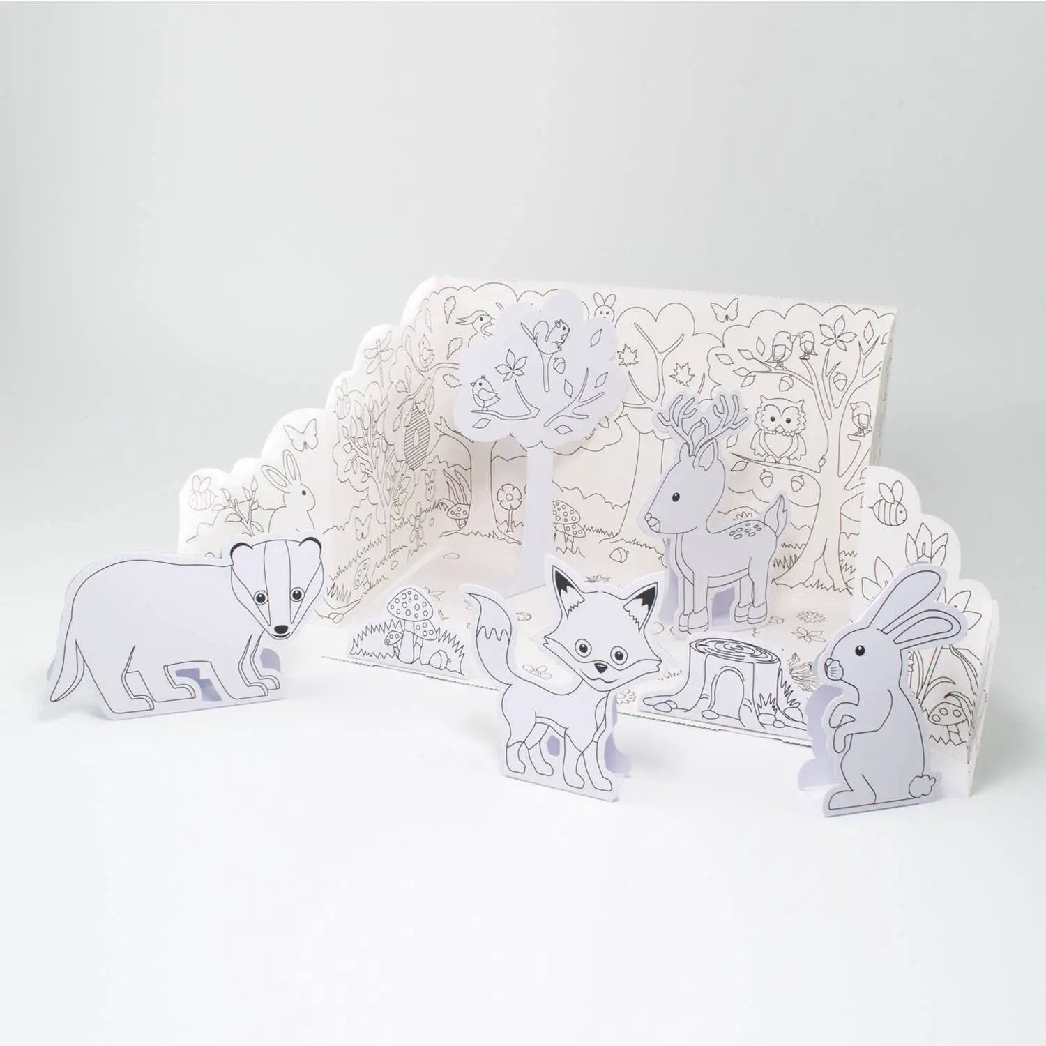 Pop-Up Woodland Coloriage Scène by Clockwork Soldier