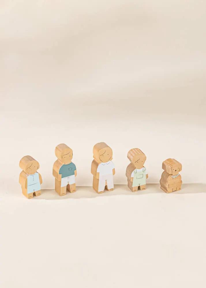Ensemble de 5 personnages de maison de poupée familiale en bois - Coco Village by Coco Village