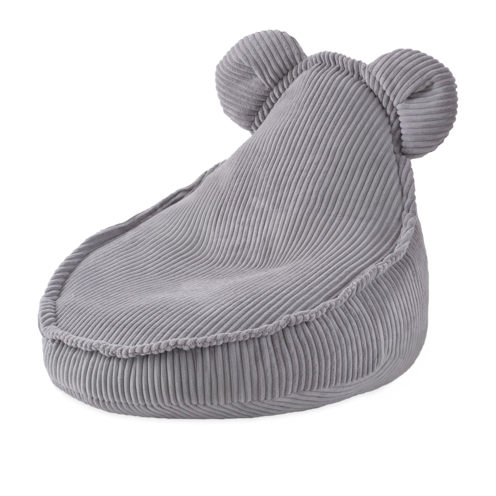 Fauteuil Huggy Bear - 68x45, gris velours côtelé - Plush Nest - myplayground