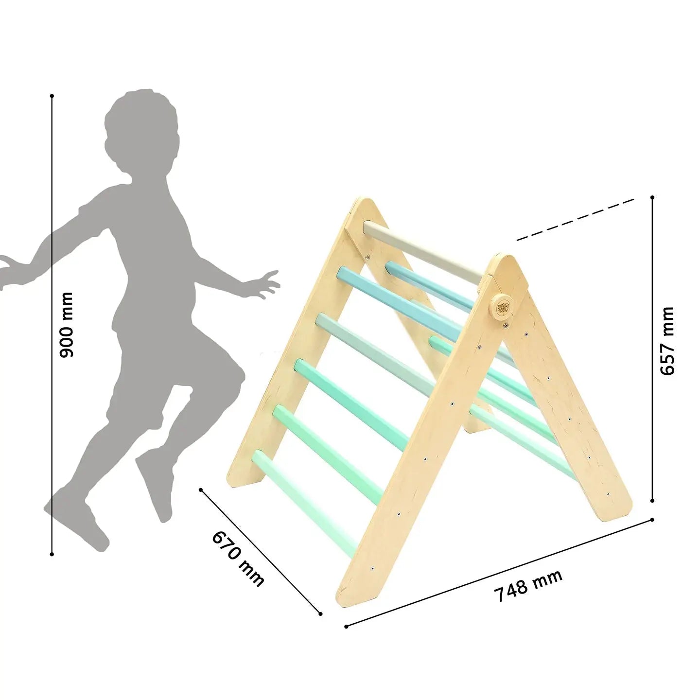 Triangle de Motricité Pikler - Menthe, bois natura, 12 mois - BusyKids by BusyKids