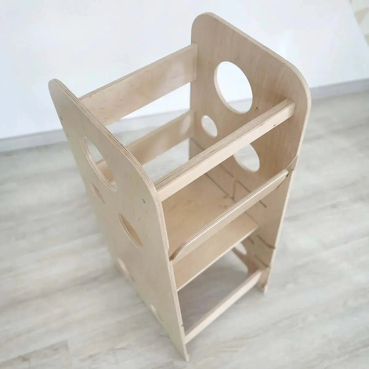 Tour Ajustable d’Apprentissage 3-en-1 XL - Bois Brut (non verni) - 18 à 24 mois - BusyKids by BusyKids