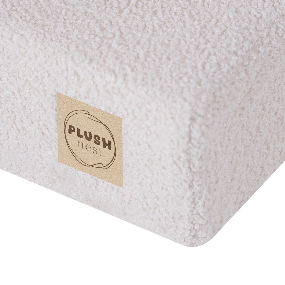 Matelas Foldie large avec appui-tête - Agneau crème - Plush Nest by Misioo