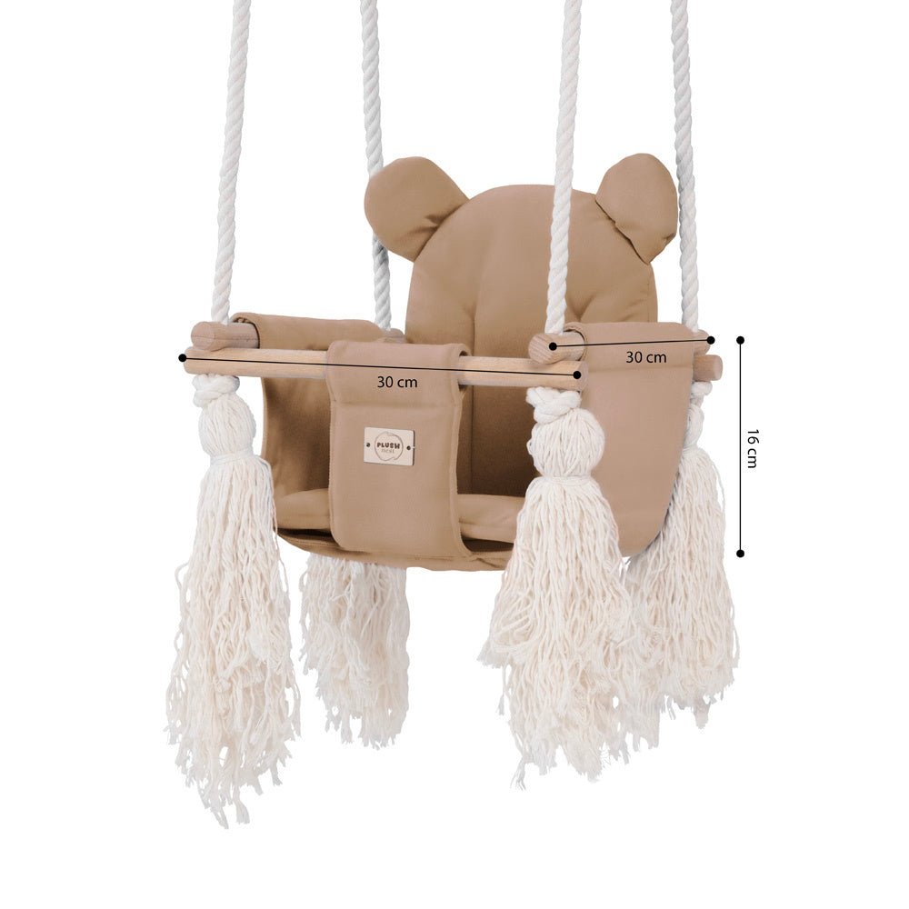 Balançoire Ourson - Velours beige (doré) - Plush Nest - myplayground