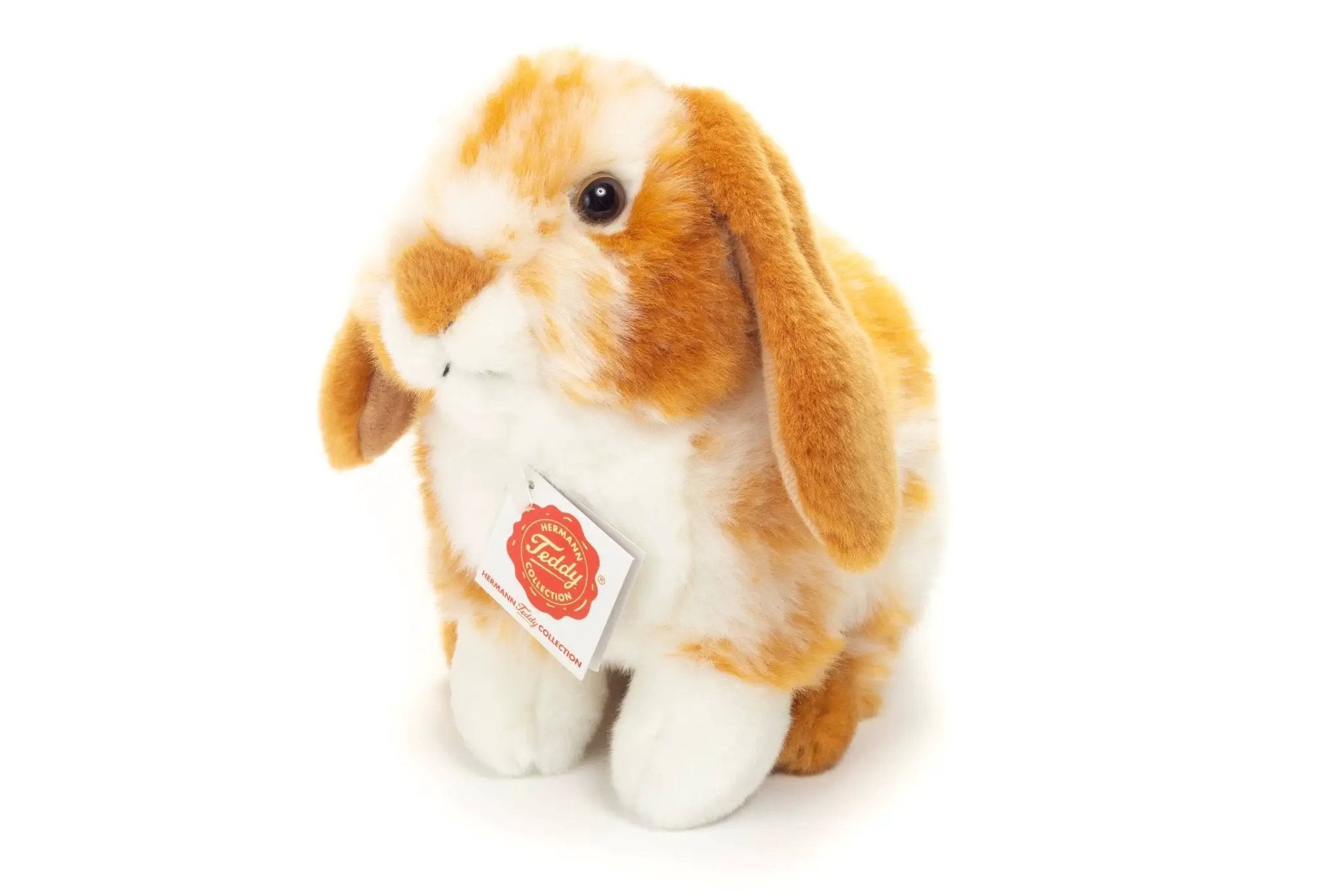 Lapin assis marron clair/blanc piqué 20 cm - jouet en peluche - S by Teddy Hermann