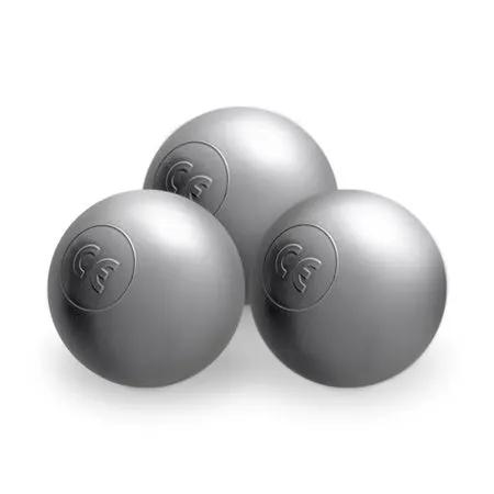 Piscine à balles, ronde, 90x30 cm, agneau gris (+ 200 boules argent, perle, bleu clair) - Plush Nest - Misioo by Misioo