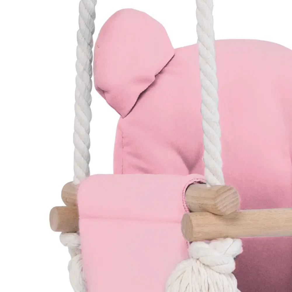 Balançoire Ourson - Velours rose - Plush Nest by Misioo