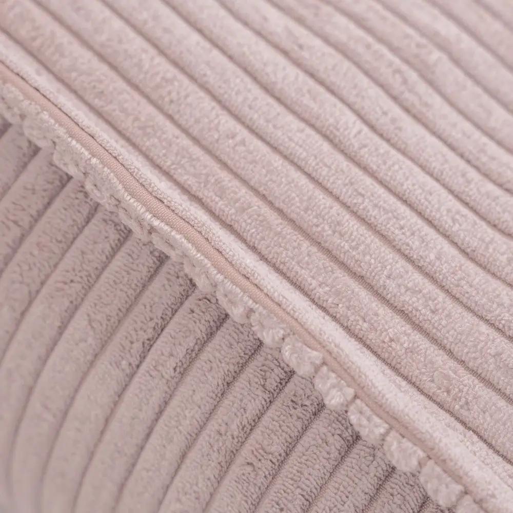 Pouf 60x60 cm - Coussin de sol, velours côtelé rose clair premium - Plush Nest by Misioo
