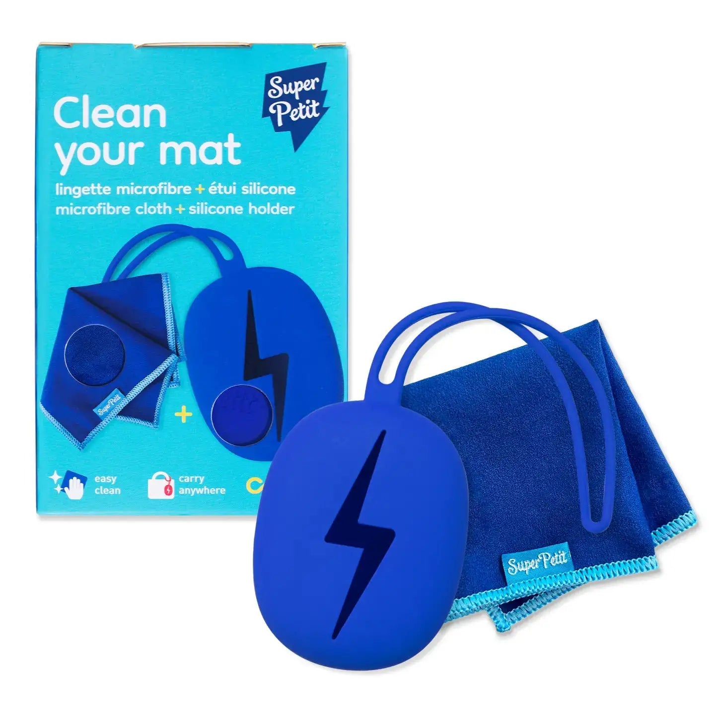 Lingette microfibre et étui en silicone - SuperPetit by SuperPetit