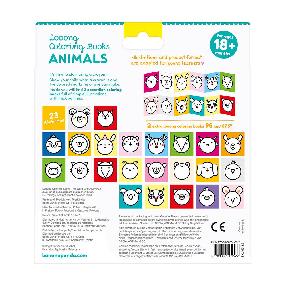 Livres de coloriage Looong The Write Grip - Animaux - Banana Panda by Banana Panda