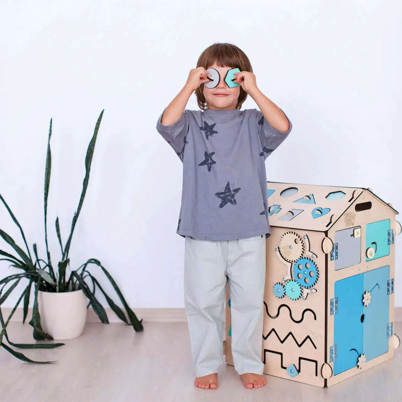 Maisonnette Éducative - Menthe, Édition Limitée, Bois Natura, 12 à 18 mois - BusyKids by BusyKids