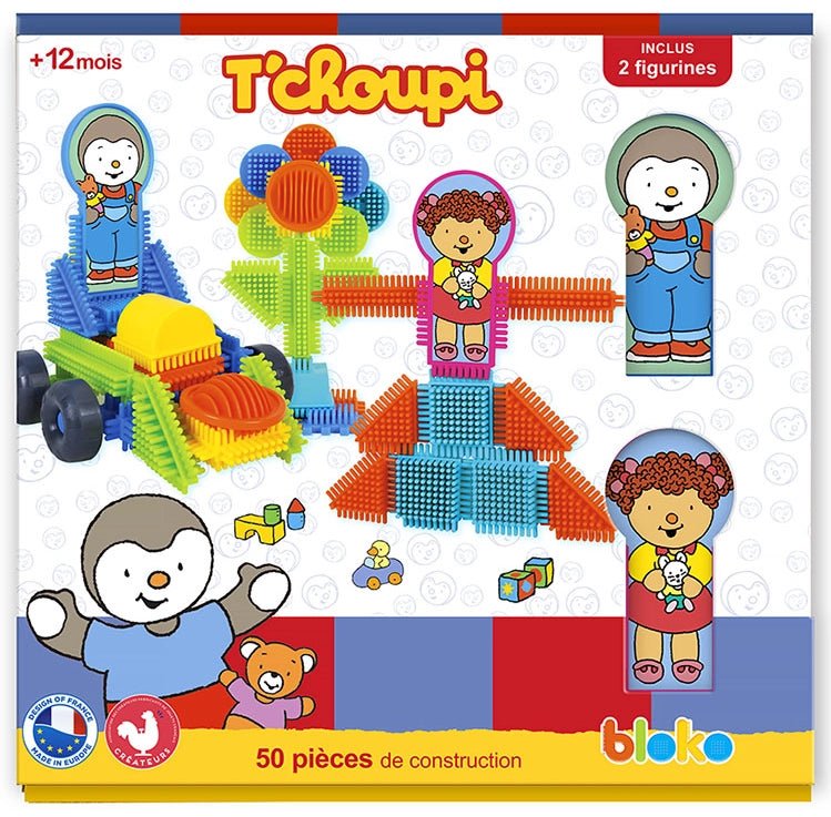Coffret de 50 Bloko avec 2 figurines T'choupi - Bloko - myplayground