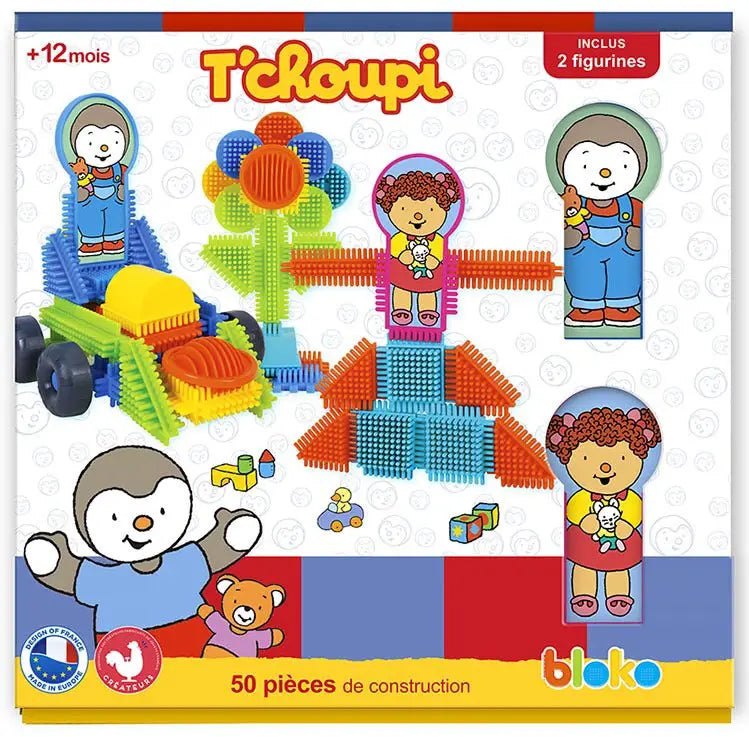 Coffret de 50 Bloko avec 2 figurines T'choupi - Bloko by Bloko