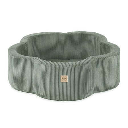 Piscine à balles avec tapis - 95x30, vert, velours côtelé premium, Floral Fun Zone - Plush Nest - Misioo - myplayground