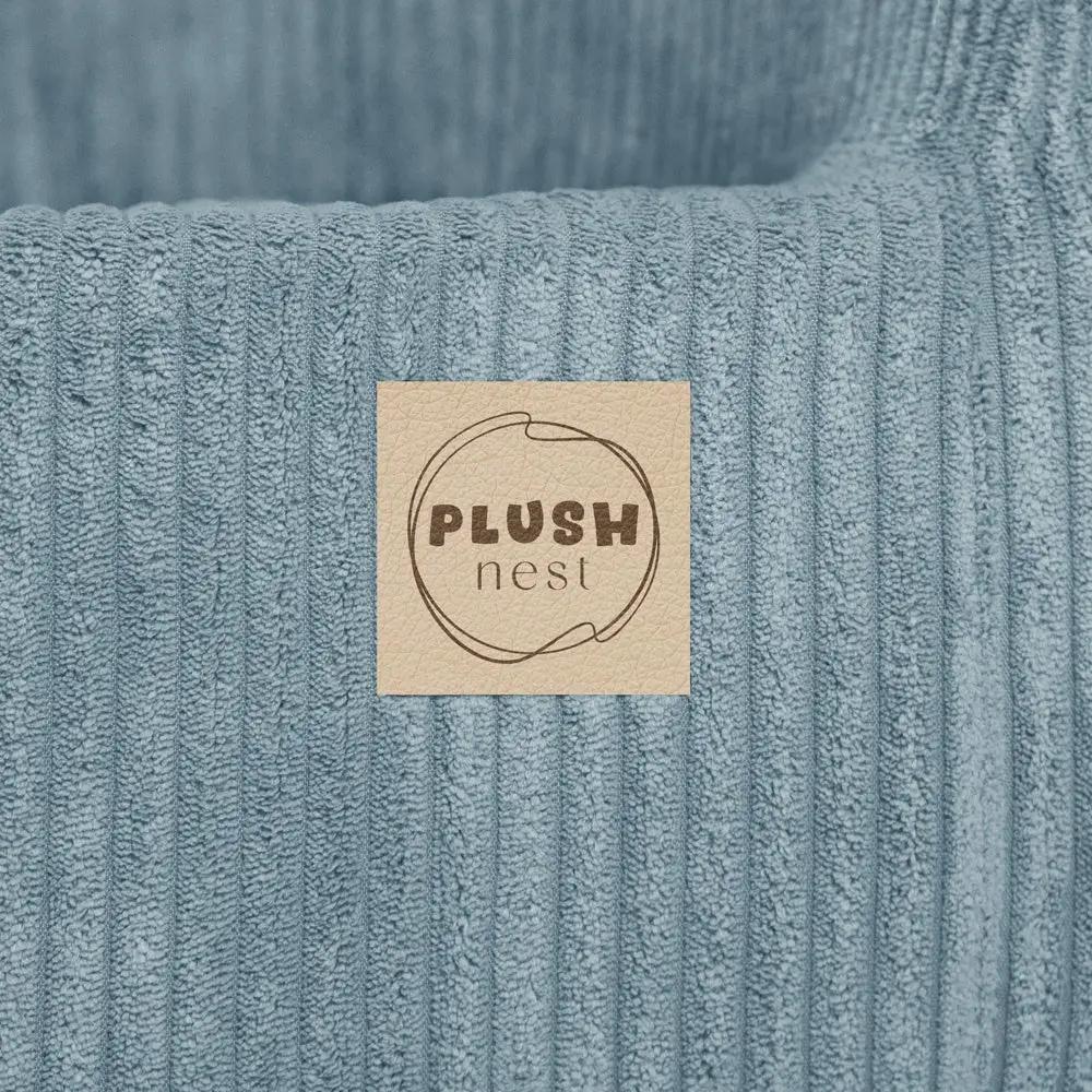 Fauteuil - bleu velours côtelé premium, fauteuil enfant - Plush Nest by Misioo