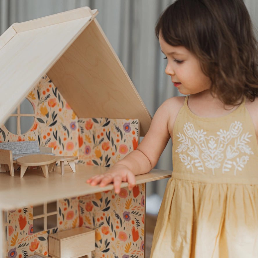 Maison de Poupée en Bois à Trois Étages/Maison de Poupée Moderne - Milin - myplayground