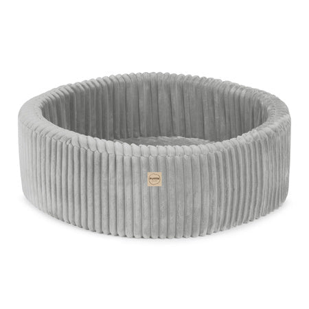 Piscine à balles - ronde 90x30 cm, Gris Velours Côtelé Premium - Plush Nest - Misioo by Misioo