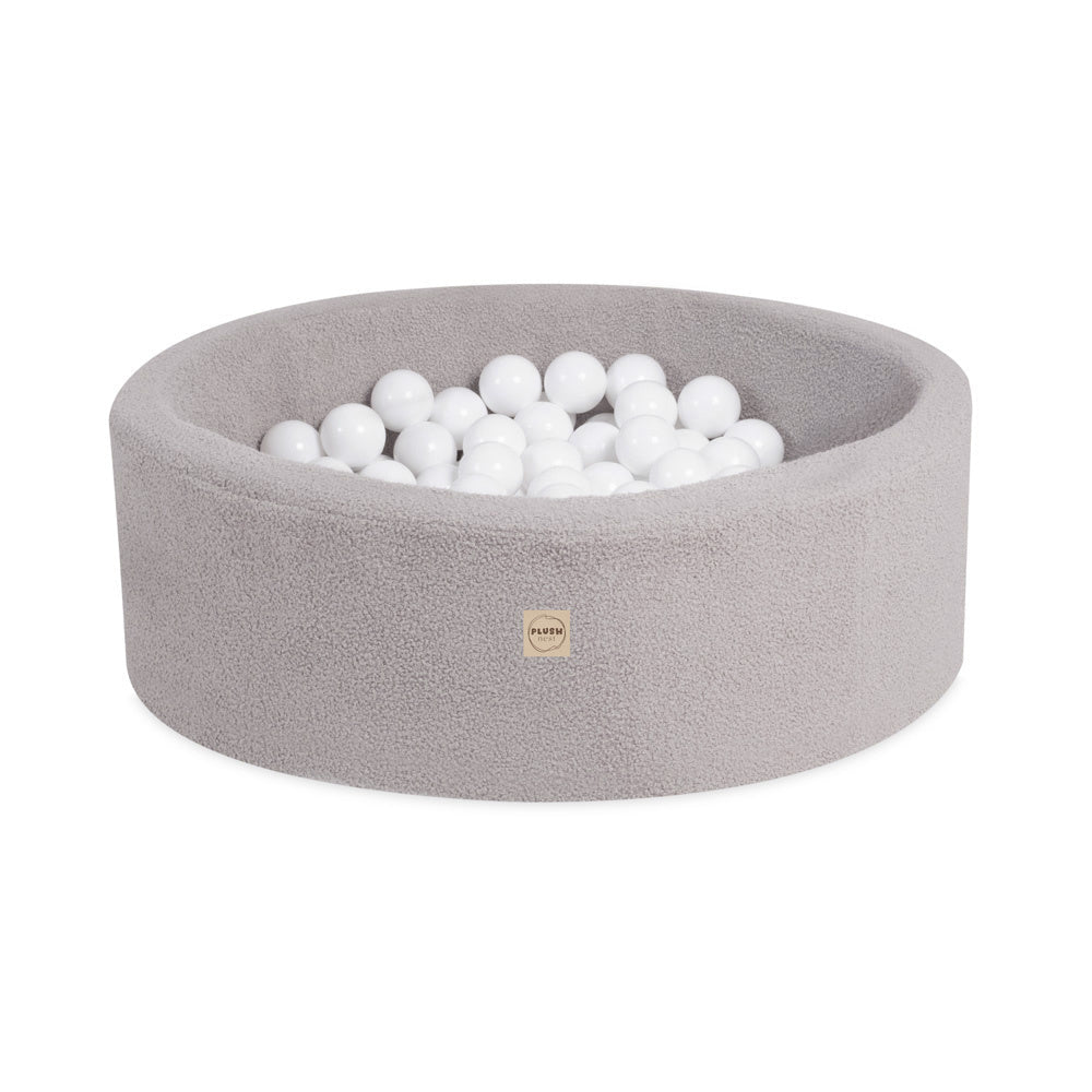 Piscine à balles - ronde 90x30 cm, agneau gris - Plush Nest - Misioo - myplayground