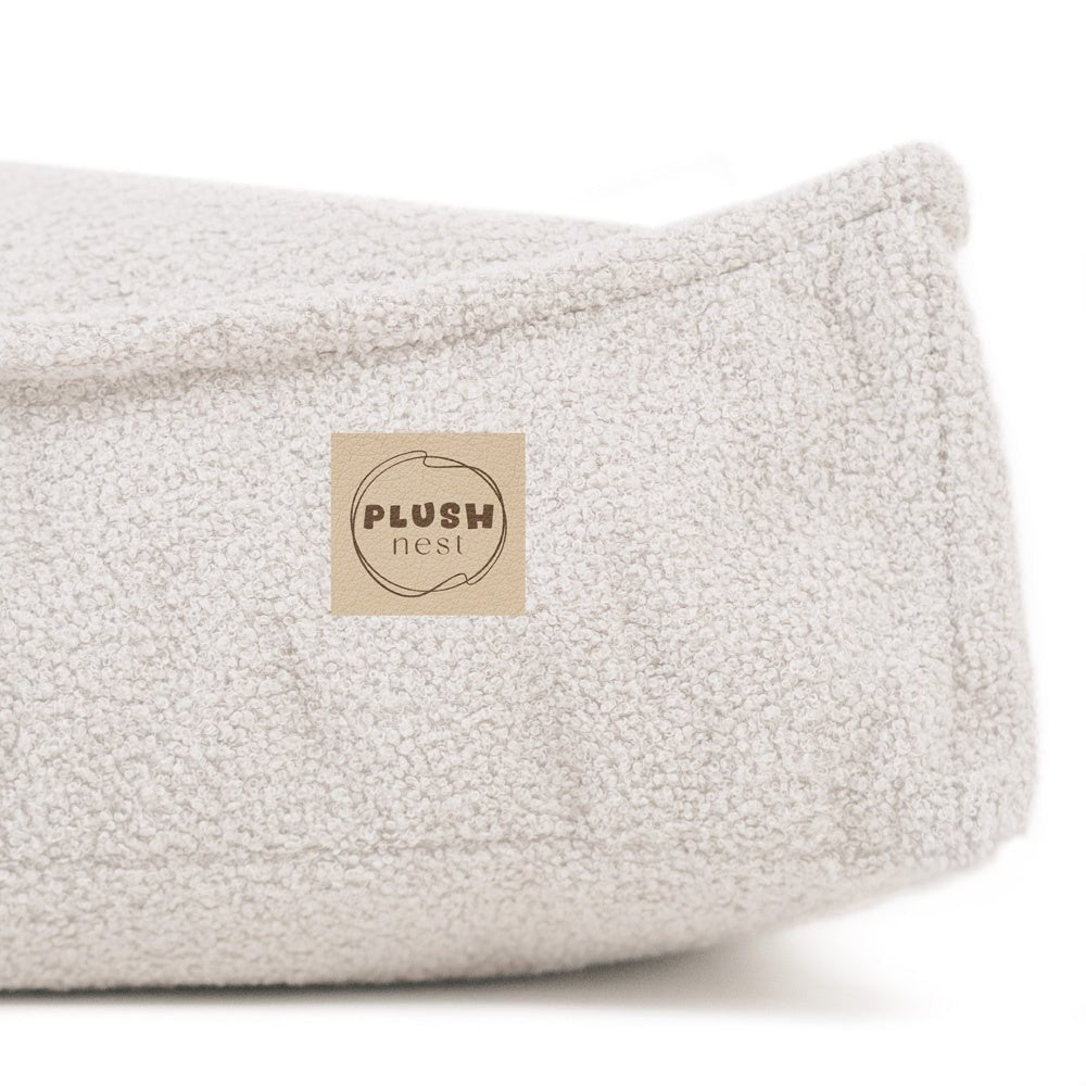 Pouf 60x60 cm - Coussin de sol, agneau crème - Plush Nest - myplayground