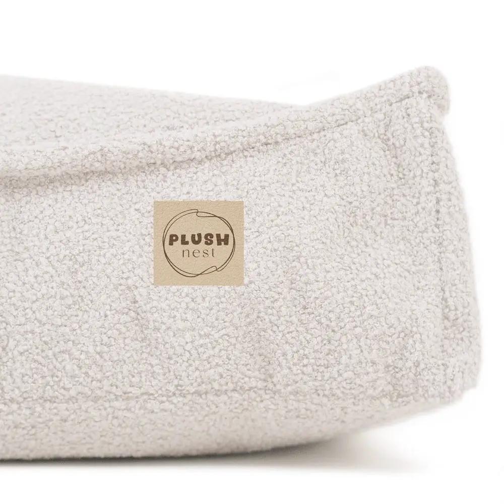 Pouf 60x60 cm - Coussin de sol, agneau crème - Plush Nest by Misioo