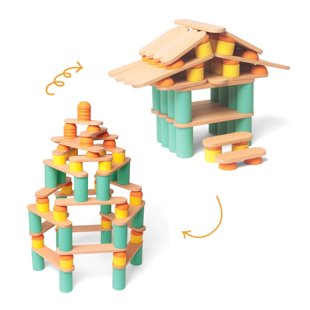 Stix 108 pcs - Jouet éducatif en bois de construction - myplayground