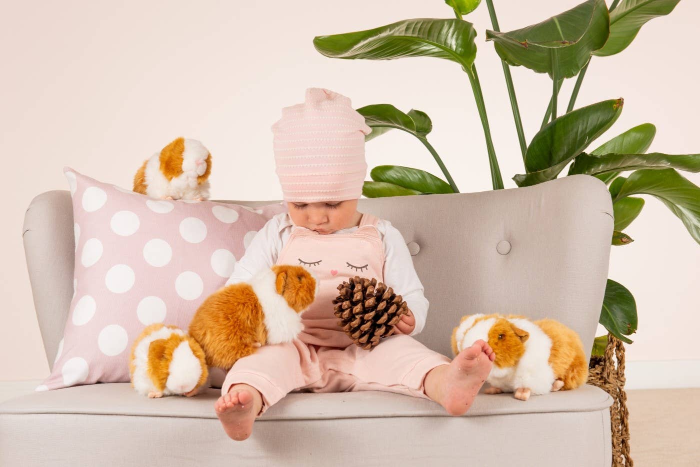 Cochon d'Inde doré/blanc 20 cm - peluche - peluche - myplayground