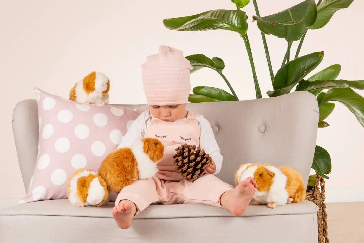 Cochon d'Inde doré/blanc 20 cm - peluche - peluche by Teddy Hermann