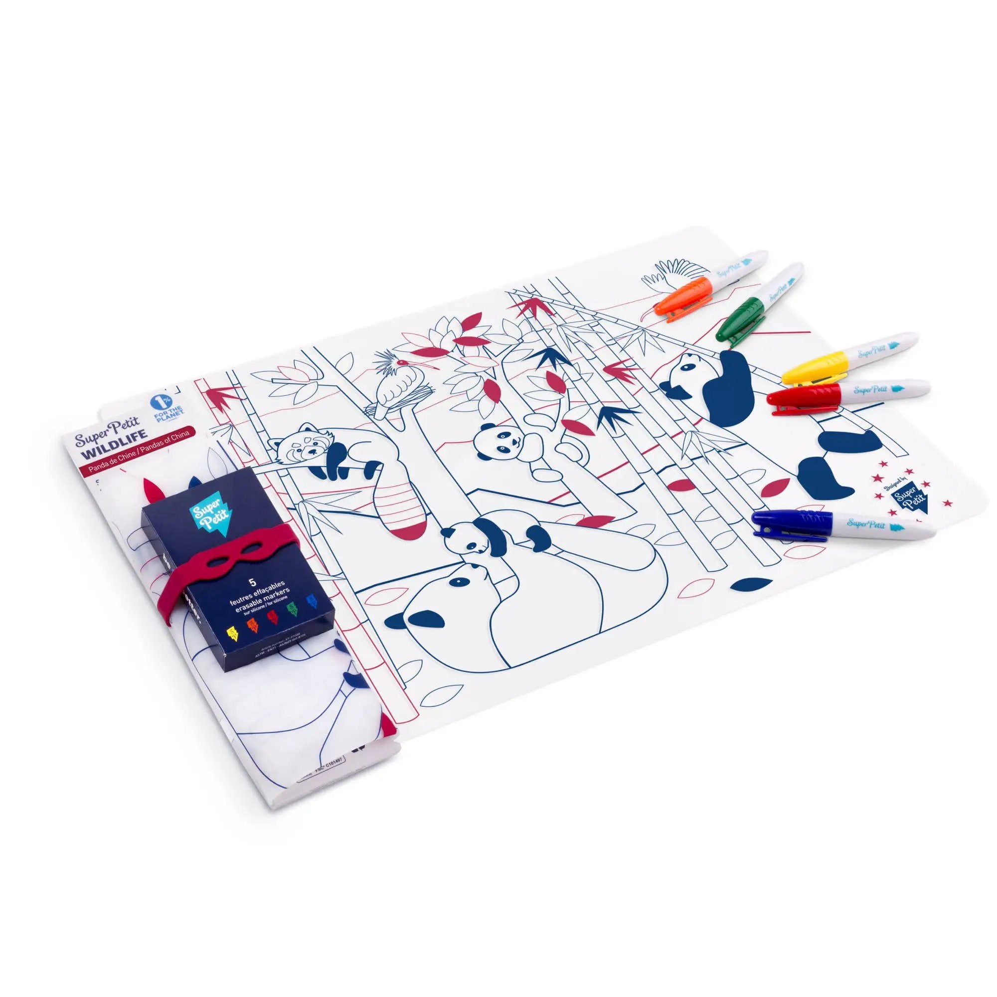 Jeu éducatif: Set de table en silicone PANDA - Réutilisable by SuperPetit