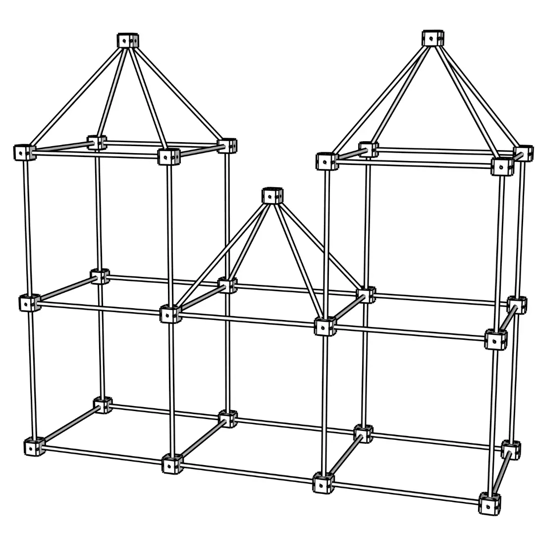 1001 Cabanes – Pack Castor – 111 pièces avec toiles en tissu by SARBAKANE