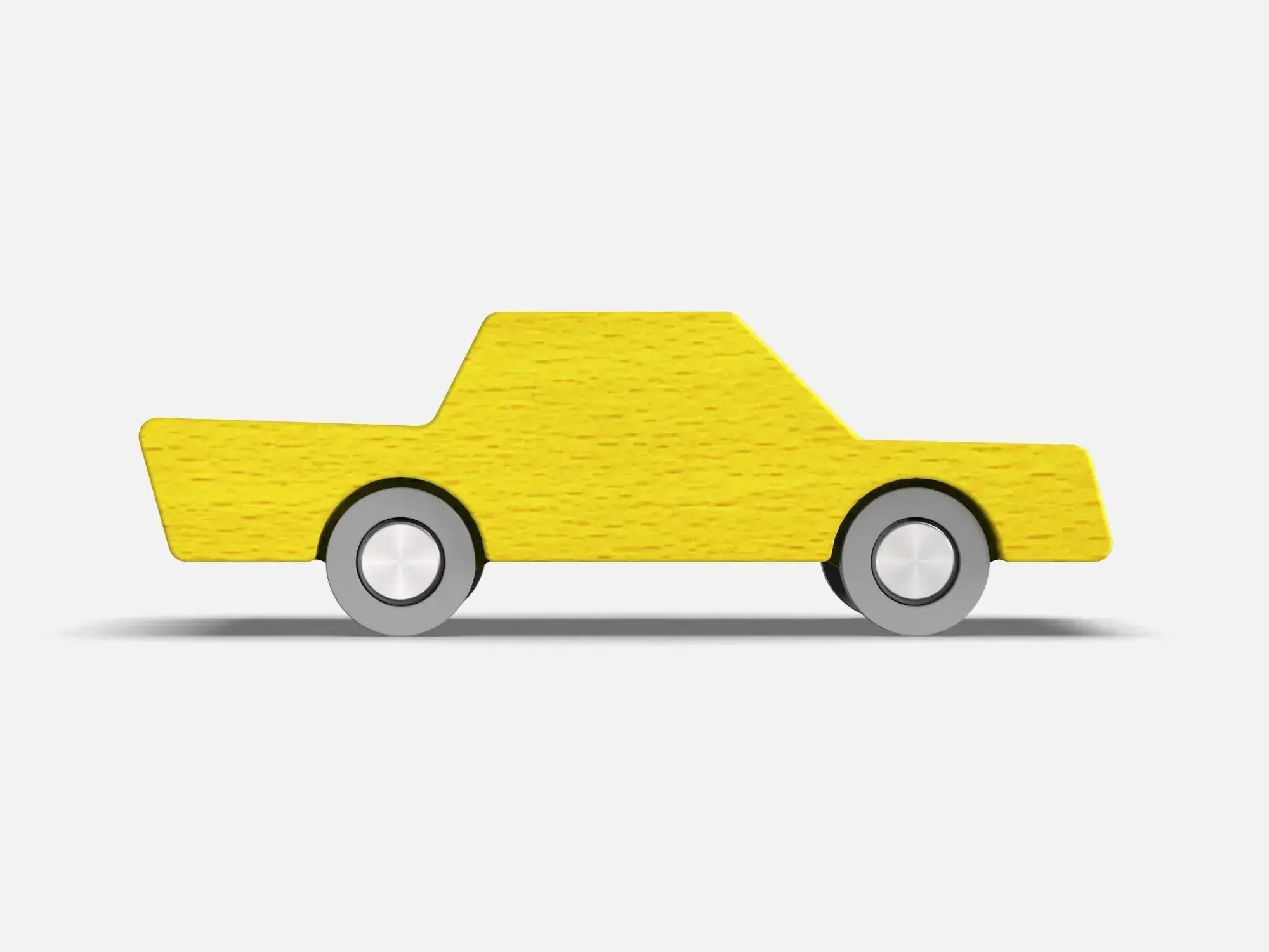 Petite voiture en bois, va-et-vient, jaune by Waytoplay Toys - The Netherlands