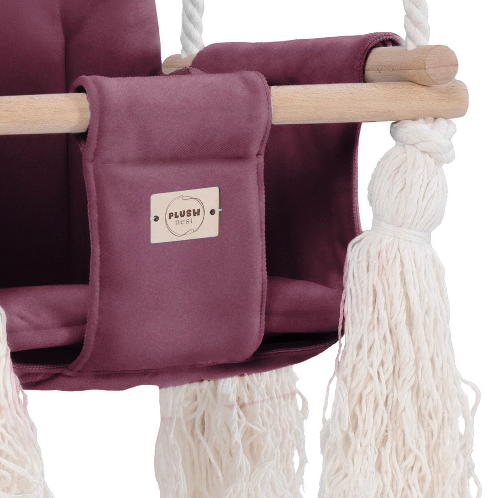 Balançoire Ourson - Velours lilas - Plush Nest - myplayground