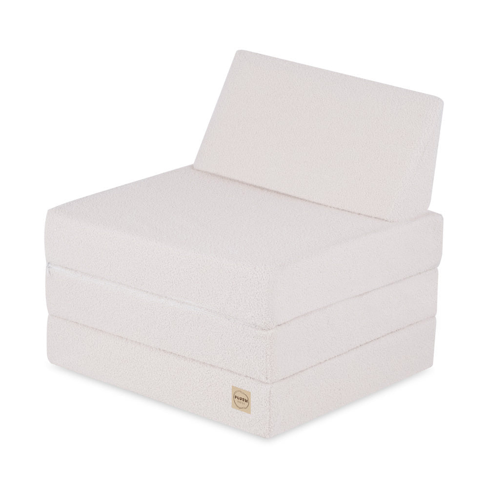 Matelas Foldie large avec appui-tête - Agneau crème - Plush Nest by Misioo