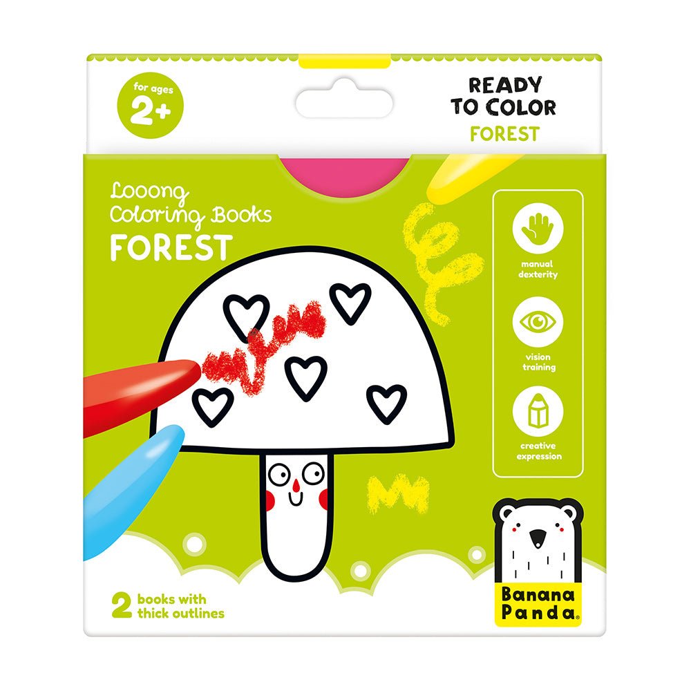 Livres de Coloriage Looong - Forêt Prête à Colorier - Banana Panda - myplayground