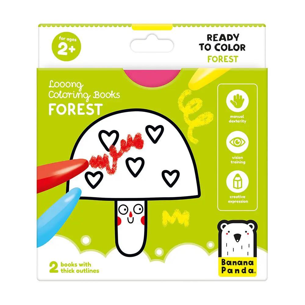 Livres de Coloriage Looong - Forêt Prête à Colorier - Banana Panda by Banana Panda