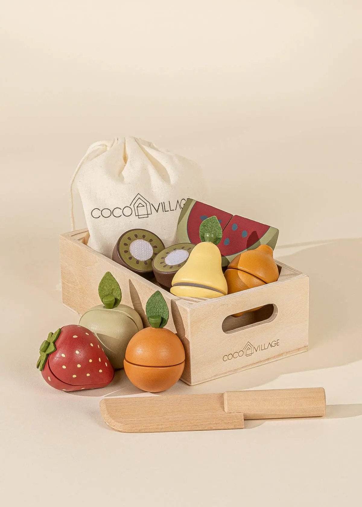 Ensemble de jeu de fruits en bois à découper - Coco Village by Coco Village